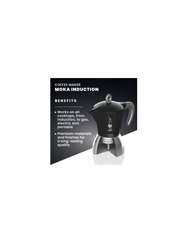 moka - indukcijska - črna - 2 skodelice