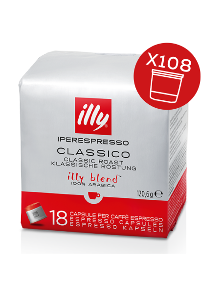 Kava Illy - kapsule Iperespresso -  6 x rdeča ESPRESSO - 108 kos